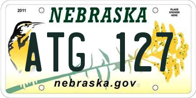NE license plate ATG127