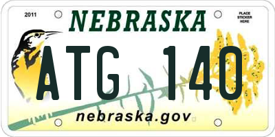 NE license plate ATG140