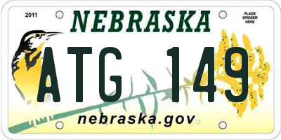 NE license plate ATG149