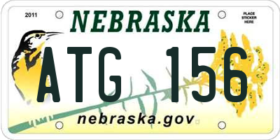 NE license plate ATG156