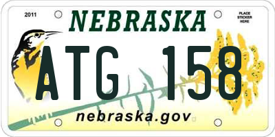 NE license plate ATG158