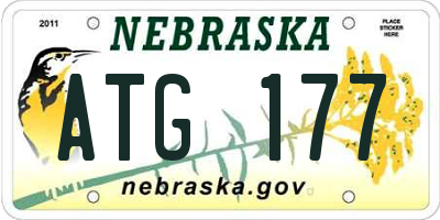 NE license plate ATG177