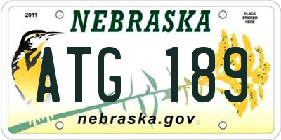 NE license plate ATG189