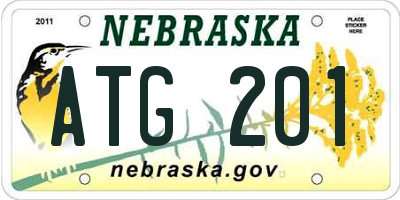 NE license plate ATG201