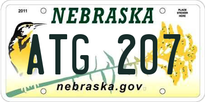 NE license plate ATG207