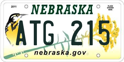 NE license plate ATG215