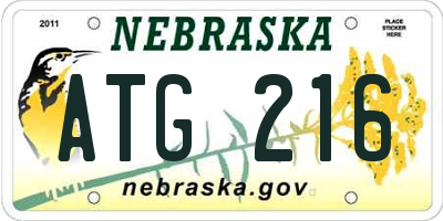 NE license plate ATG216