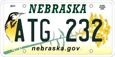 NE license plate ATG232