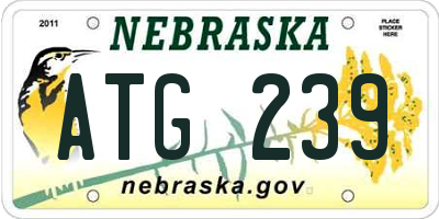 NE license plate ATG239
