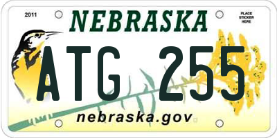 NE license plate ATG255