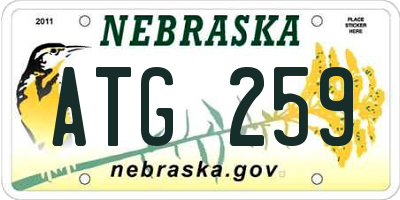 NE license plate ATG259