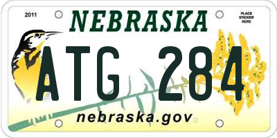 NE license plate ATG284