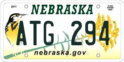 NE license plate ATG294