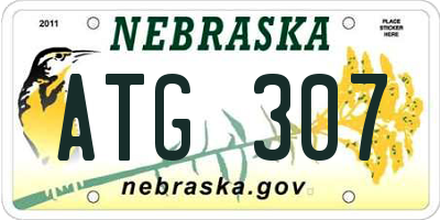 NE license plate ATG307