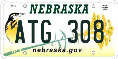 NE license plate ATG308