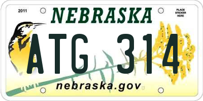 NE license plate ATG314
