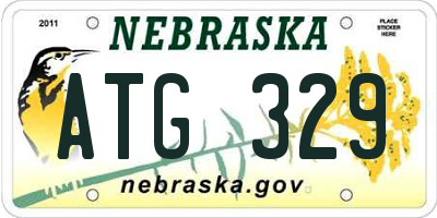 NE license plate ATG329