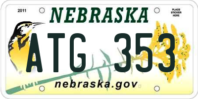 NE license plate ATG353