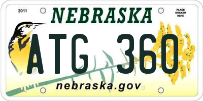 NE license plate ATG360
