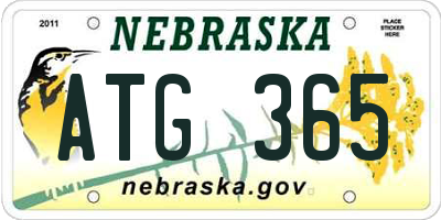 NE license plate ATG365