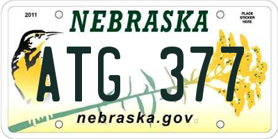 NE license plate ATG377