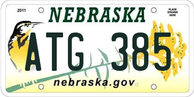 NE license plate ATG385