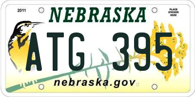 NE license plate ATG395
