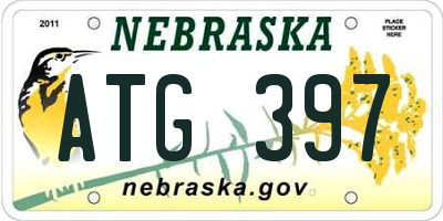 NE license plate ATG397