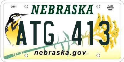 NE license plate ATG413