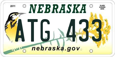 NE license plate ATG433