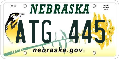 NE license plate ATG445
