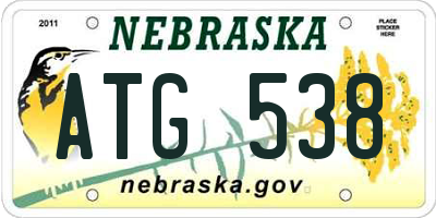 NE license plate ATG538