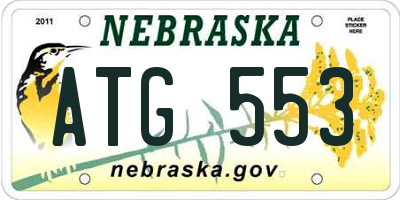 NE license plate ATG553