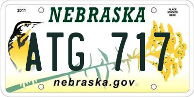 NE license plate ATG717