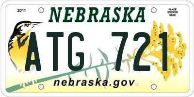 NE license plate ATG721