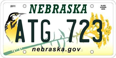 NE license plate ATG723