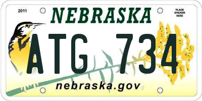 NE license plate ATG734