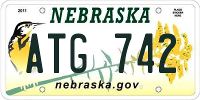 NE license plate ATG742