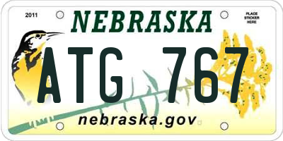 NE license plate ATG767