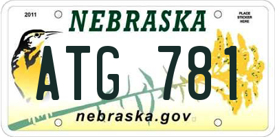 NE license plate ATG781