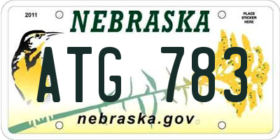 NE license plate ATG783