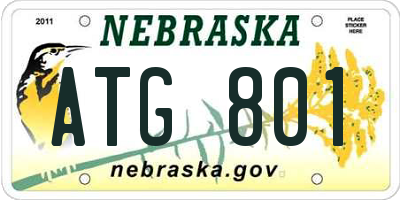 NE license plate ATG801