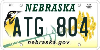 NE license plate ATG804