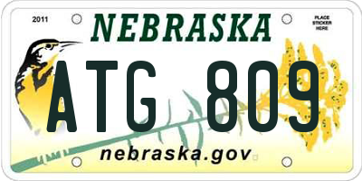 NE license plate ATG809