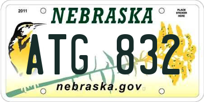 NE license plate ATG832