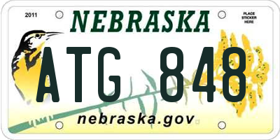NE license plate ATG848