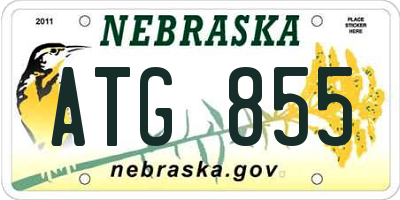 NE license plate ATG855