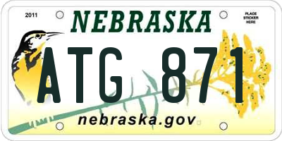 NE license plate ATG871