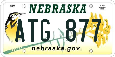 NE license plate ATG877
