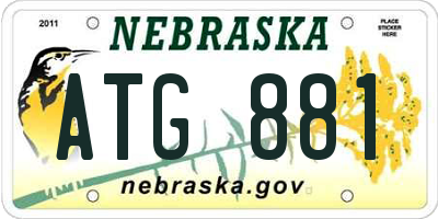 NE license plate ATG881